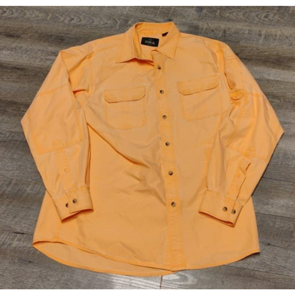 RedHead Men’s size L Button Up Shirt Peach Orange Cotton Blend Outdoor Workwear